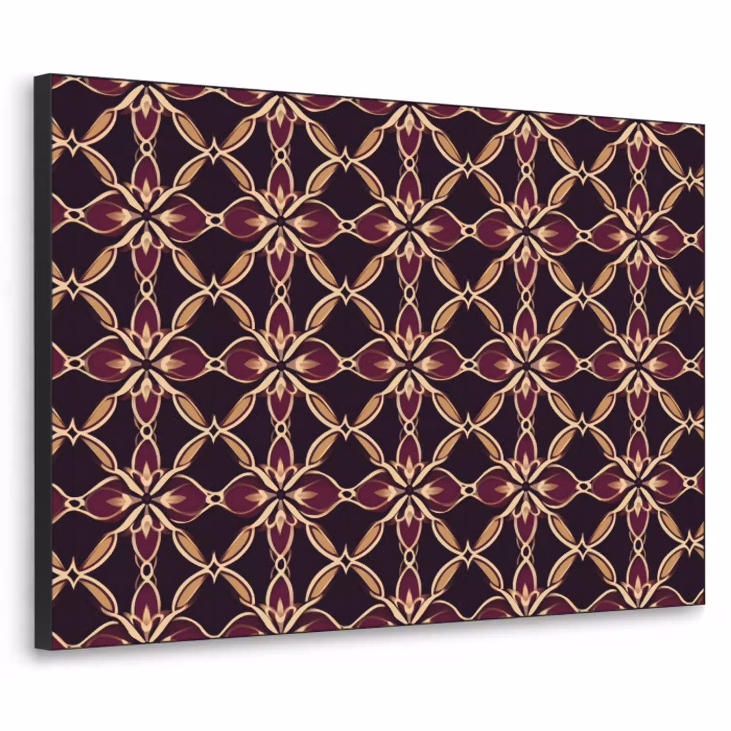 Symmetrisch - Tegel - Burgundy Textielframe zwart klein 947 -3d