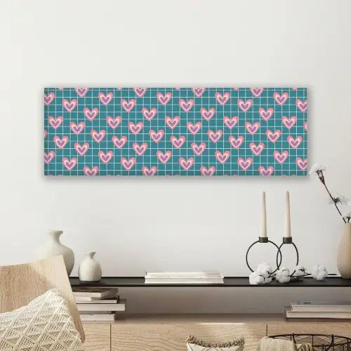 Hartjes - Raster - Patroon - Blauw canvas 2cm klein 828 -sfeer6