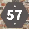 Grijs - Traditioneel Naambord Hexagon klein -sfeer2
