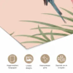 Vogel - Bloem - Natuur - Roze poster papier klein -closeup_NL
