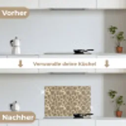 Giraf - Patroon - Beige - Bruin keuken achterwand spatscherm klein 900 -voor_na_DE