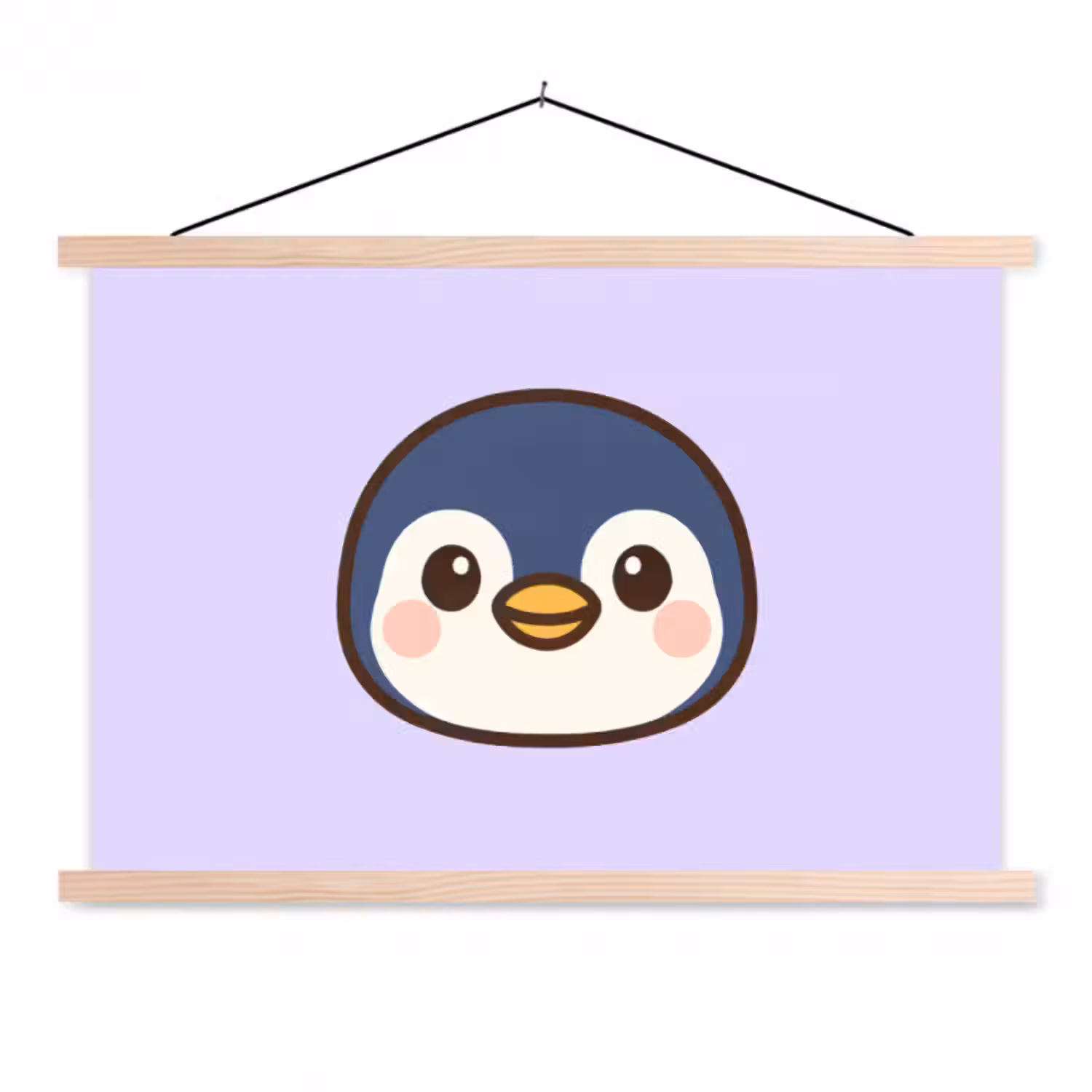 Stoffbild - Pinguin - Lila - Niedlich