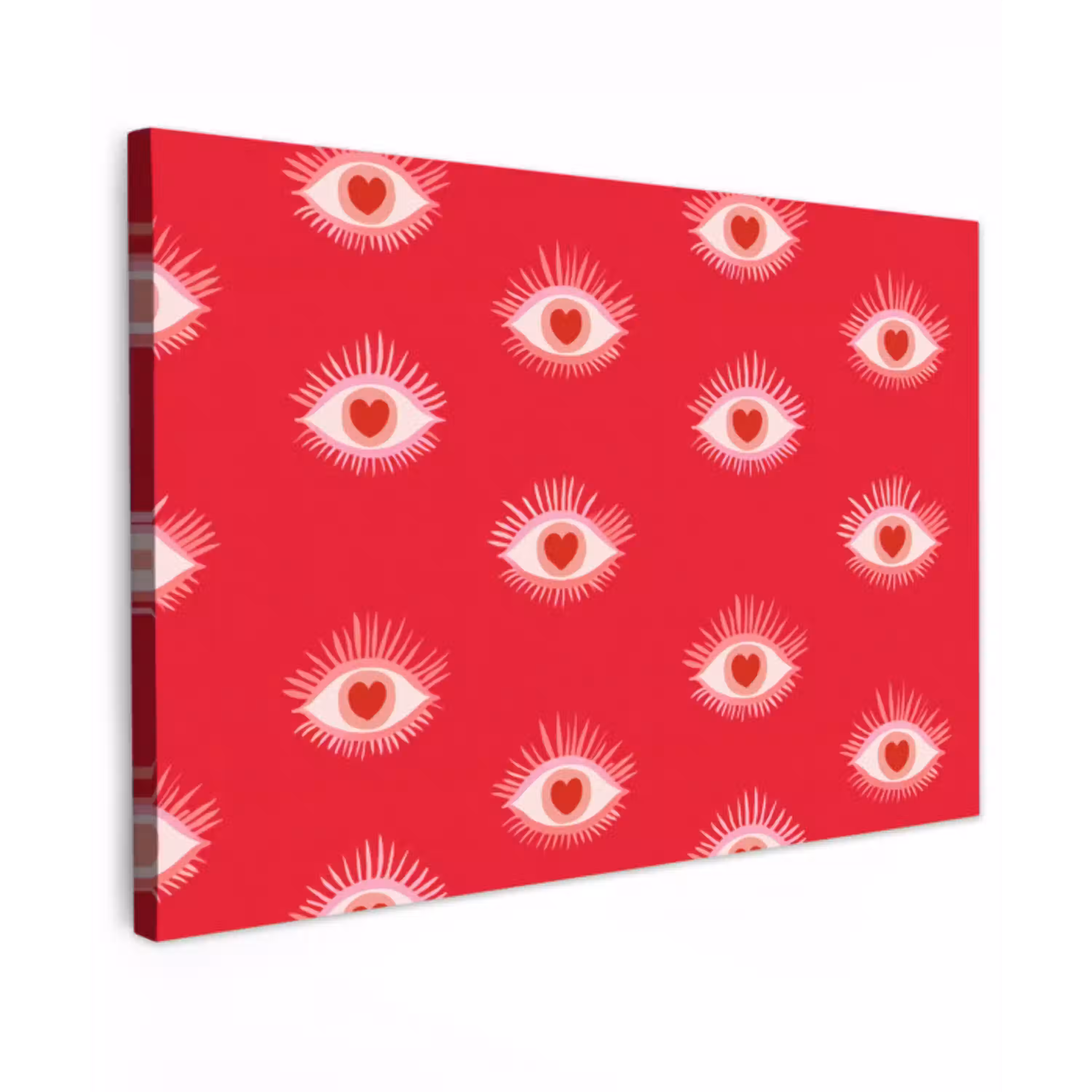 Ogen - Hart - Abstract - Rood - Roze canvas 2cm klein 34 -z3d