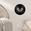 Vlinder - Grijs - Mysterieus Wandcirkel behangsticker klein -sfeer4
