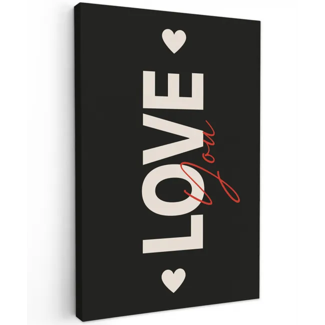 Love - Rood - Valentijn Tuinposter op houten frame 2 cm dik klein -3d