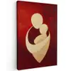Abstract - Moeder - Kind - Rood Tuinposter op houten frame 2 cm dik middel -3d