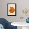 Schelp - Oranje - Ribbels fotolijst zwart zonder passe partout klein -sfeer4