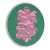 Abstract - Pink - Lijnen - Groen Akoestische PET Vilt - Rond klein -3d
