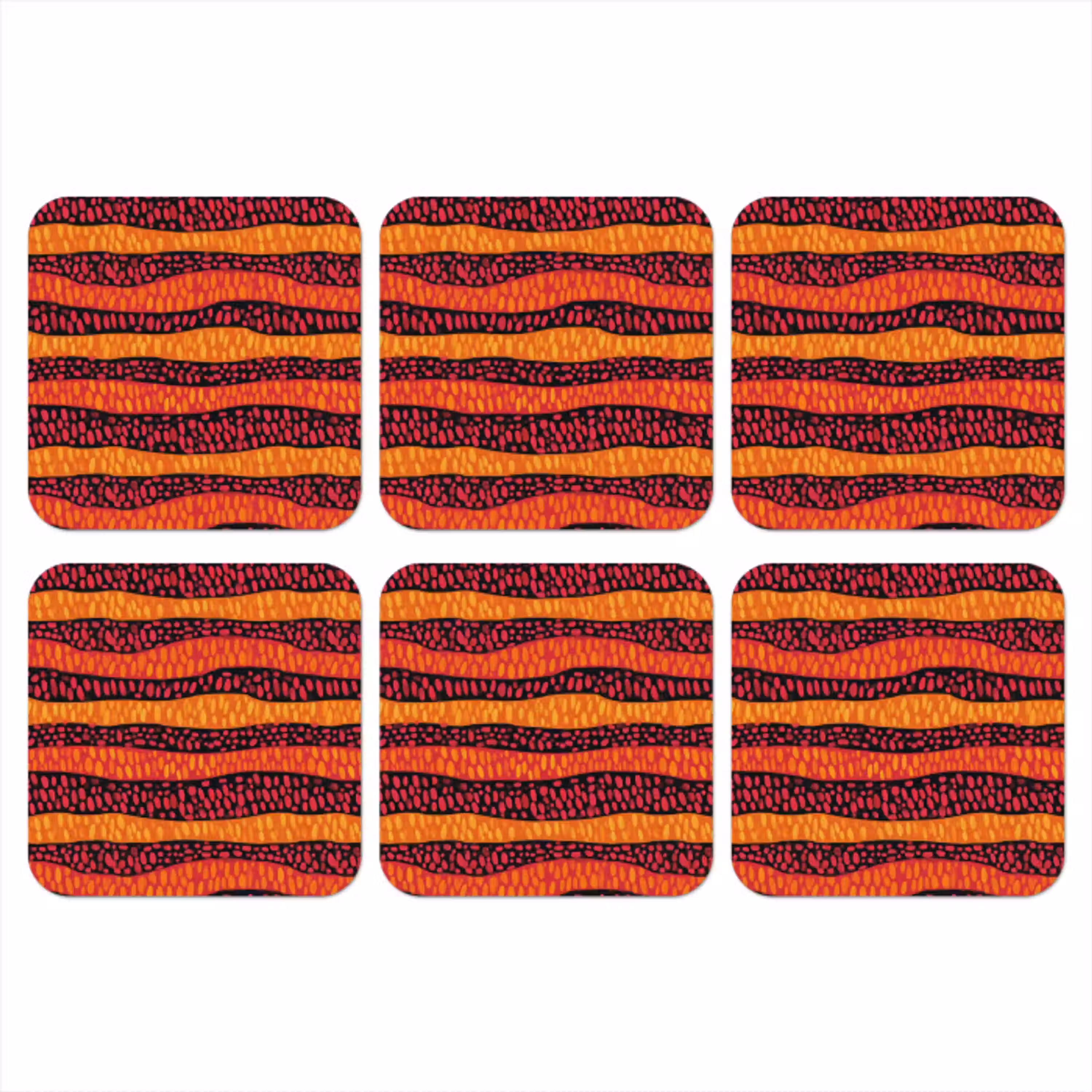 Oranje - Roze - Expressief - Patroon onderzetter kurk middel 366 -3d