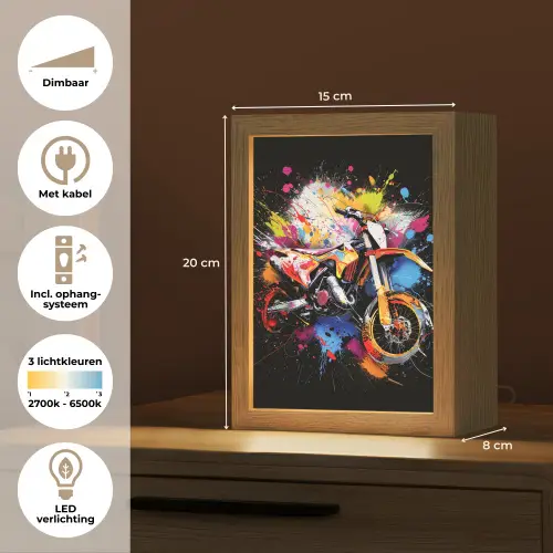 Graffiti - Sport - Motor - Motorcross Light Box met kabel (Tafellamp) klein -USP_NL