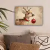 Kerst - Hert - Gewei - Kerstbal - Rendier canvas 2cm klein -sfeer1