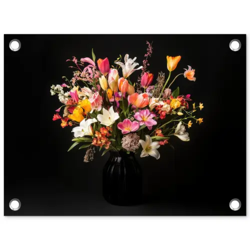 Vaas - Bloemen - Tulpen tuinposter los doek klein -3d