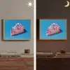 Taart - Edelstenen - Glitters - Roze Light Box met batterij (Wandlamp) middel -sfeer3