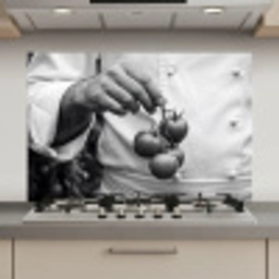 Tomaten - Chef - Zwart - Wit keuken achterwand spatscherm klein -3d_website