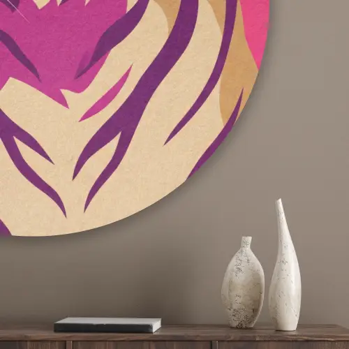 Tijger - Modern - Neon Akoestische PET Vilt - Rond klein -sfeer5_closeup