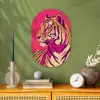 Tijger - Modern - Neon Wandcirkel Ovaal Forex klein -sfeer2