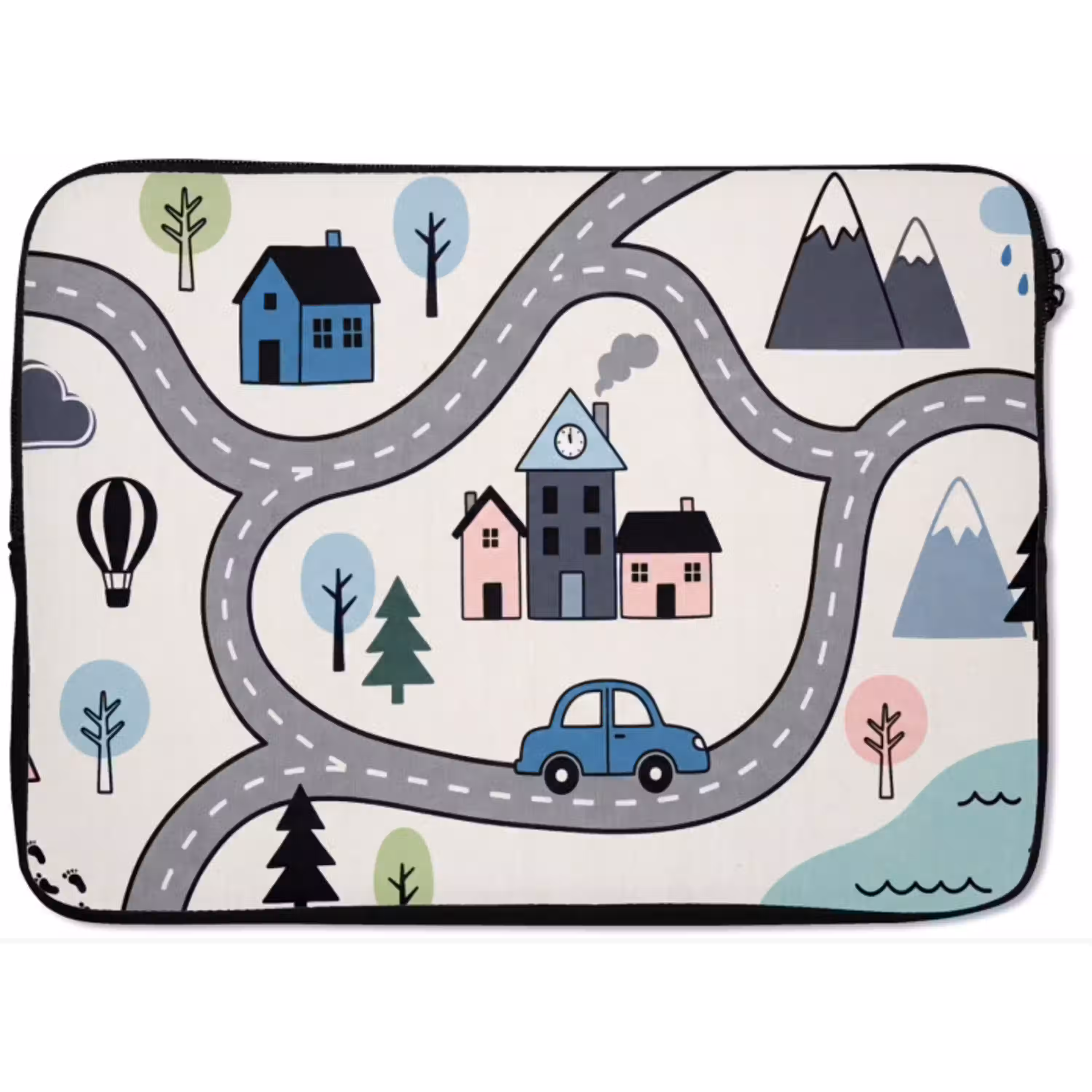 Kaart - Stad - Kindvriendelijk laptophoes neopreen klein -zkaufland3dotto