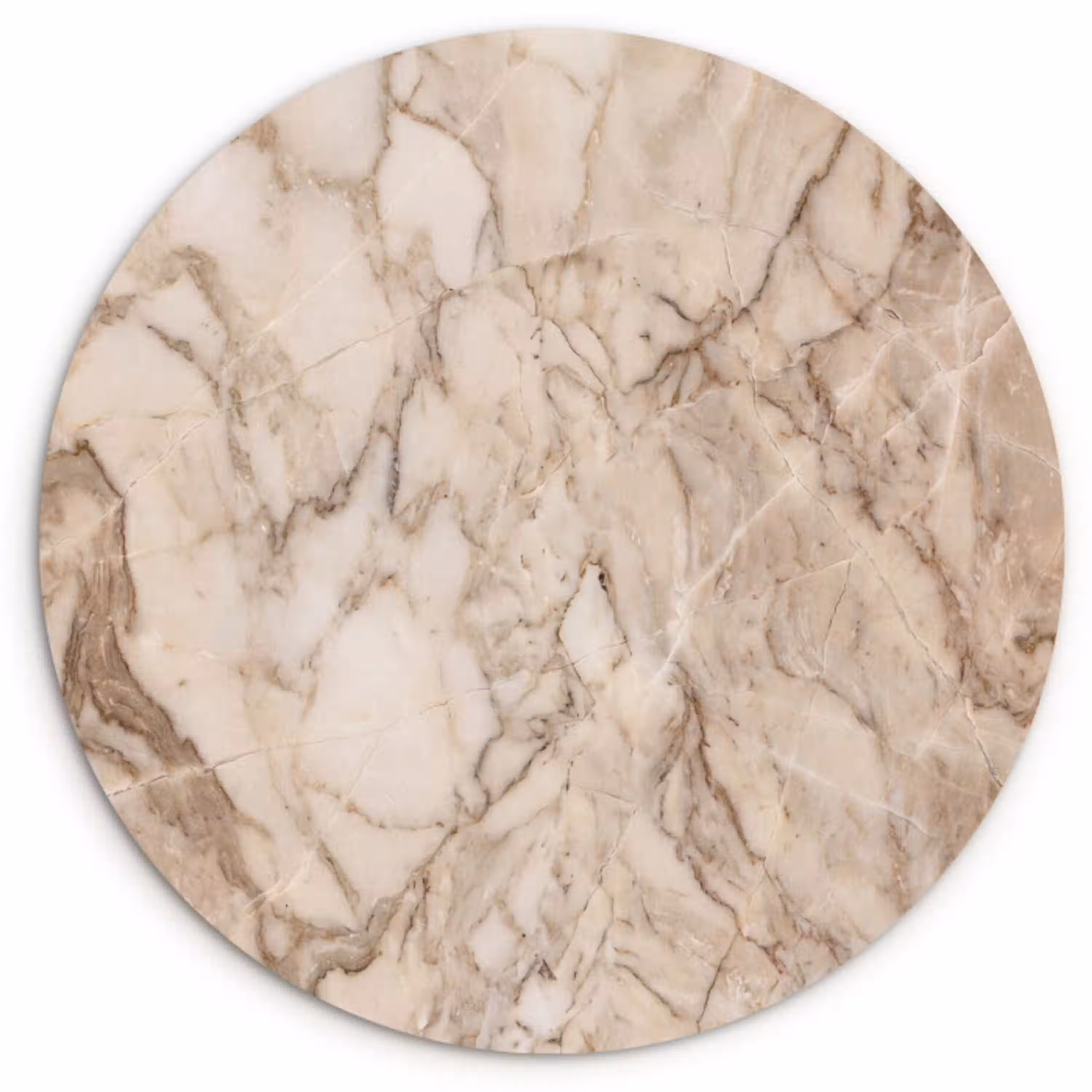 Marmer - Aderen - Textuur - Beige - Modern Wandcirkel kunststof plaat 5mm dik klein -3d