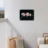 Orchidee - Bloemen - Zwart - Roze - Knoppen tuinposter los doek klein -sfeer8