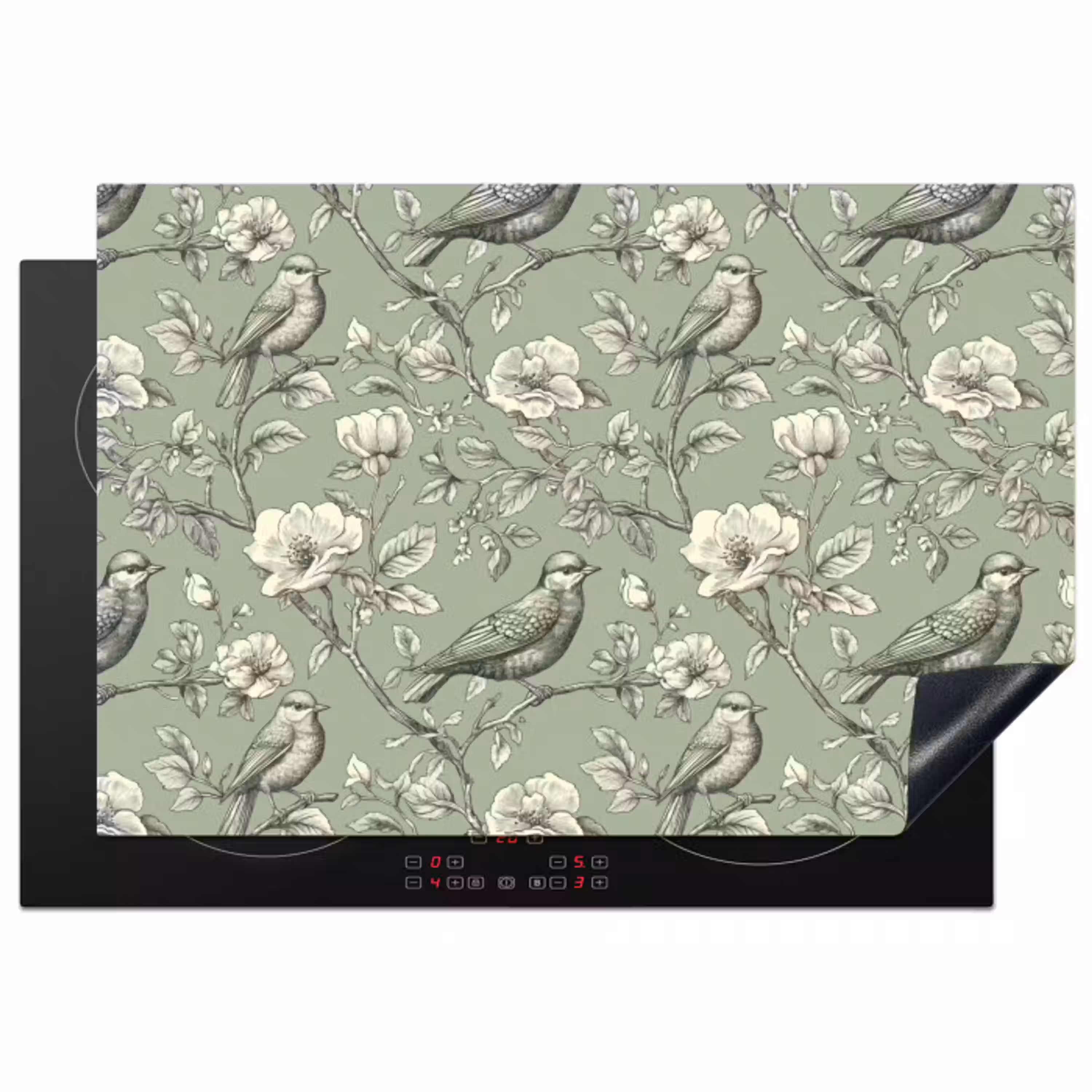 Klassiek - Botanisch - Groen Inductie beschermer vinyl 3mm klein 276 -3d