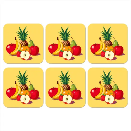 Fruit - Illustratie - Kleurrijk onderzetter kurk middel -3d