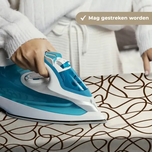 Beige - Lijnen - Donkerbruin Wandkleed katoen klein 269 -sfeer9