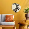 Beige - Lijnen - Golvend -  Abstract Wandcirkel Organisch Forex 3mm klein -sfeer4