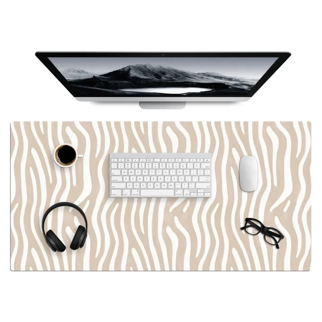 Desk Mat - Abstract - Zebra - Beige