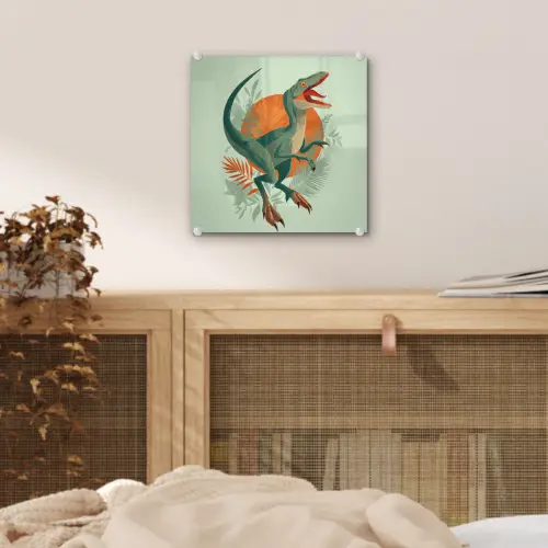 Dino - Bladeren - Grafisch - Groen plexiglas 5mm klein -sfeer4