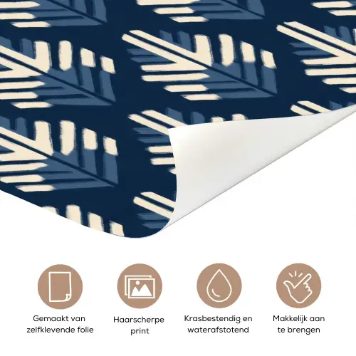 Modern - Patroon - Blauw deurposter klein 289 -closeup_NL