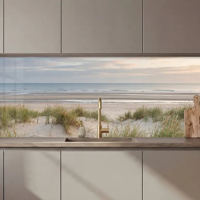 Keuken achterwand - Zandstrand - Bewolkt - Duinen