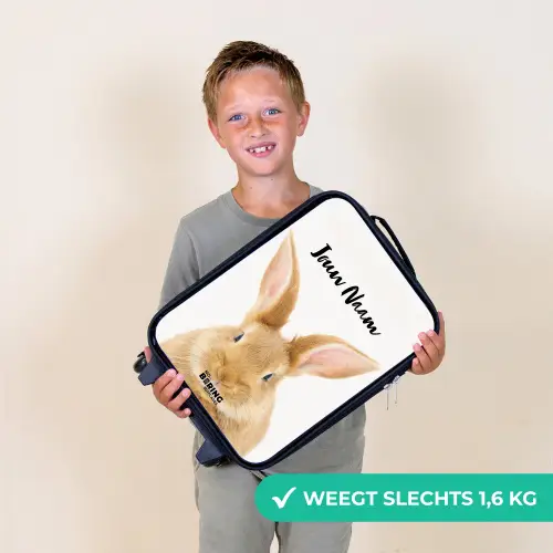 Snuffels met Tevreden Hoofd Kinderkoffer - Zwart klein -sfeer4_NL
