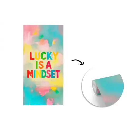 Quote - Lucky - Regenboogkleuren fotobehang vinyl groot -3d