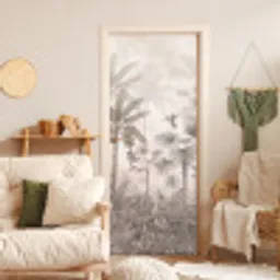 Jungle - Banenboom - Kolibrie - Beige deurposter klein -sfeer2