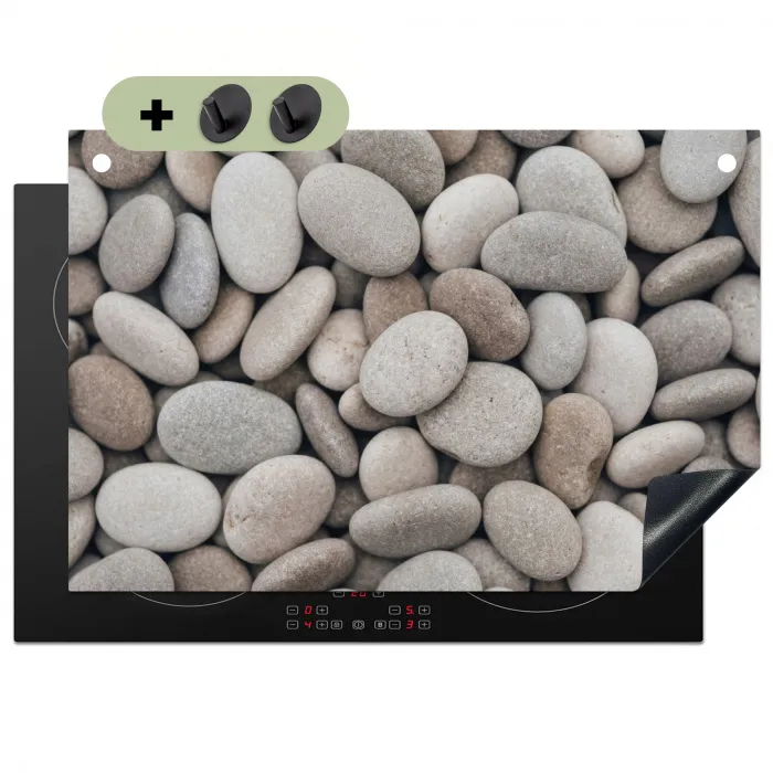 Kiezels - Stenen - Grijs Inductie beschemer met haakjes klein -3d