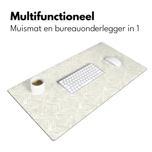 Abstract - Ruiten - Beige Muismat XXL klein 681 -sfeer4