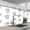 Koffie - Broodjes - Zwart - Wit keuken achterwand 2 middel -3d_schuin