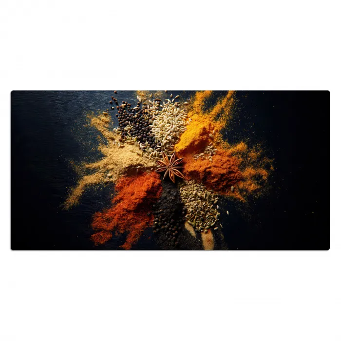 Specerijen - Explosie - Oranje Muismat XXL klein -3d_leeg