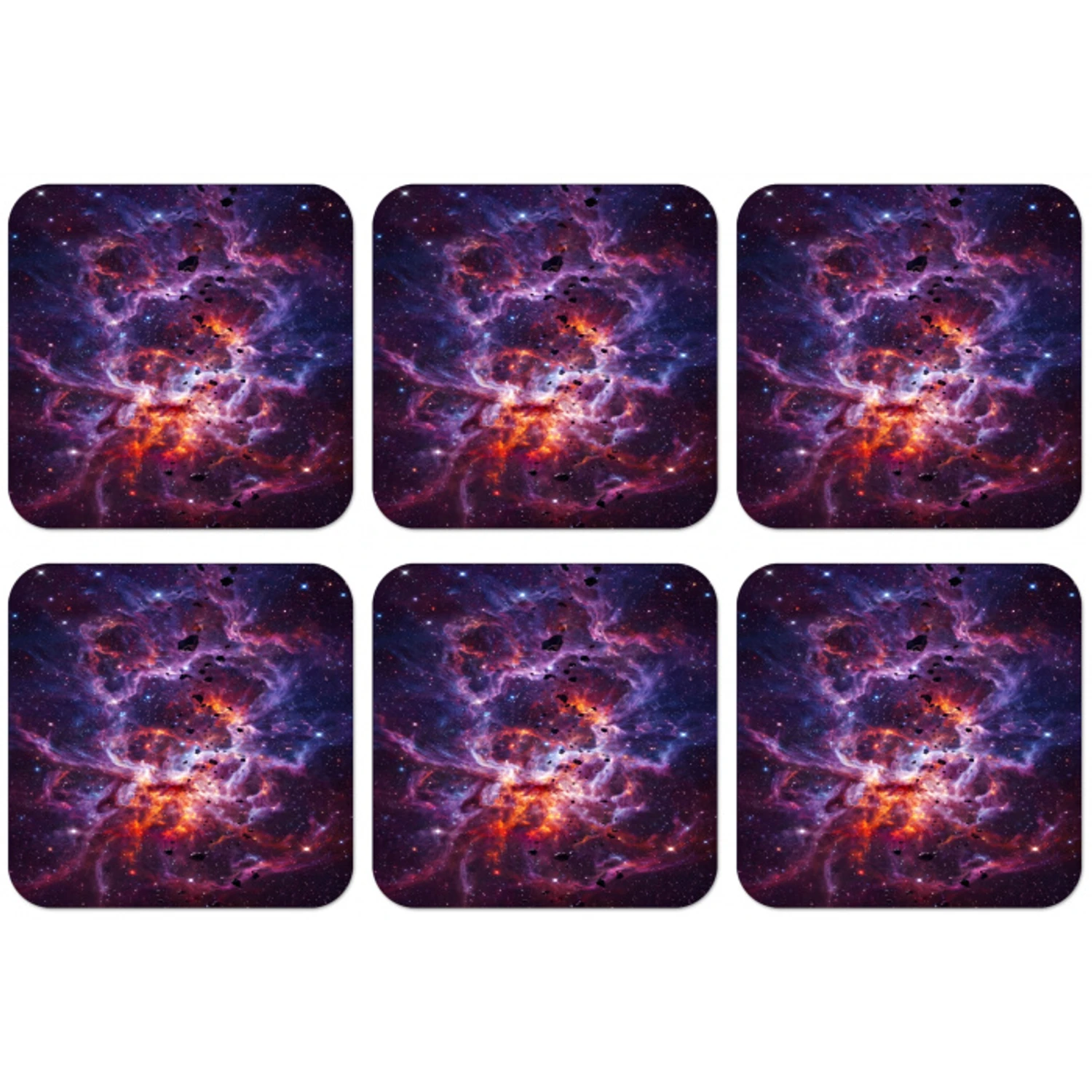 Space - Stars - Abstract - Colorful onderzetter kurk middel -zkaufland3dotto