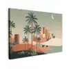 Nachtlandschap - Kamelen - Sterren - zandduinden canvas 2cm klein -z3d