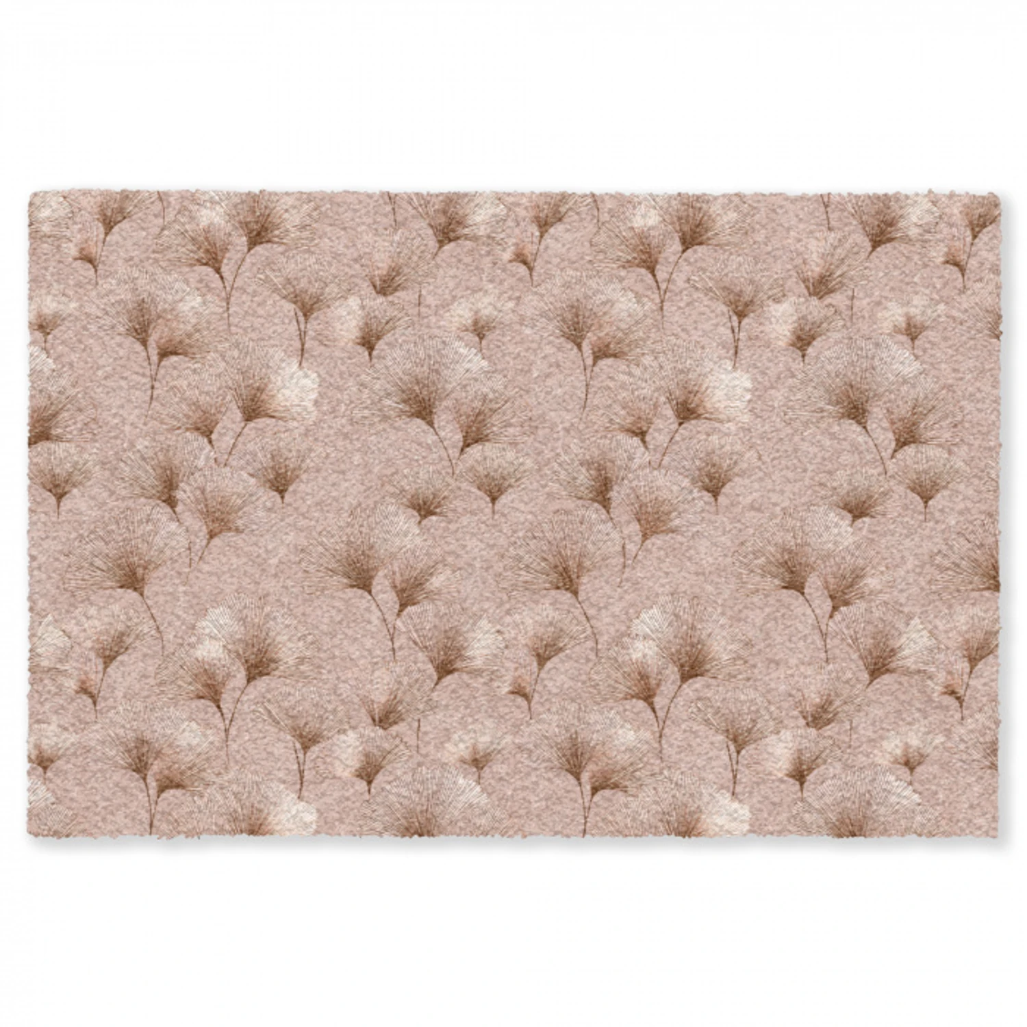 Ginkgo - Patroon - Roze Vloerkleed Rechthoek klein 1091 -3d
