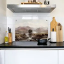 Berglandschap - Meer - Bergen - Vallei - Klassiek Inductie beschemer met haakjes klein -sfeer2