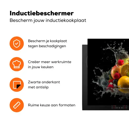 Fruit - Appel - Sinaasappel - Rode vruchten - Water Inductie beschermer vinyl 3mm klein -zzzzzzz-td-ups