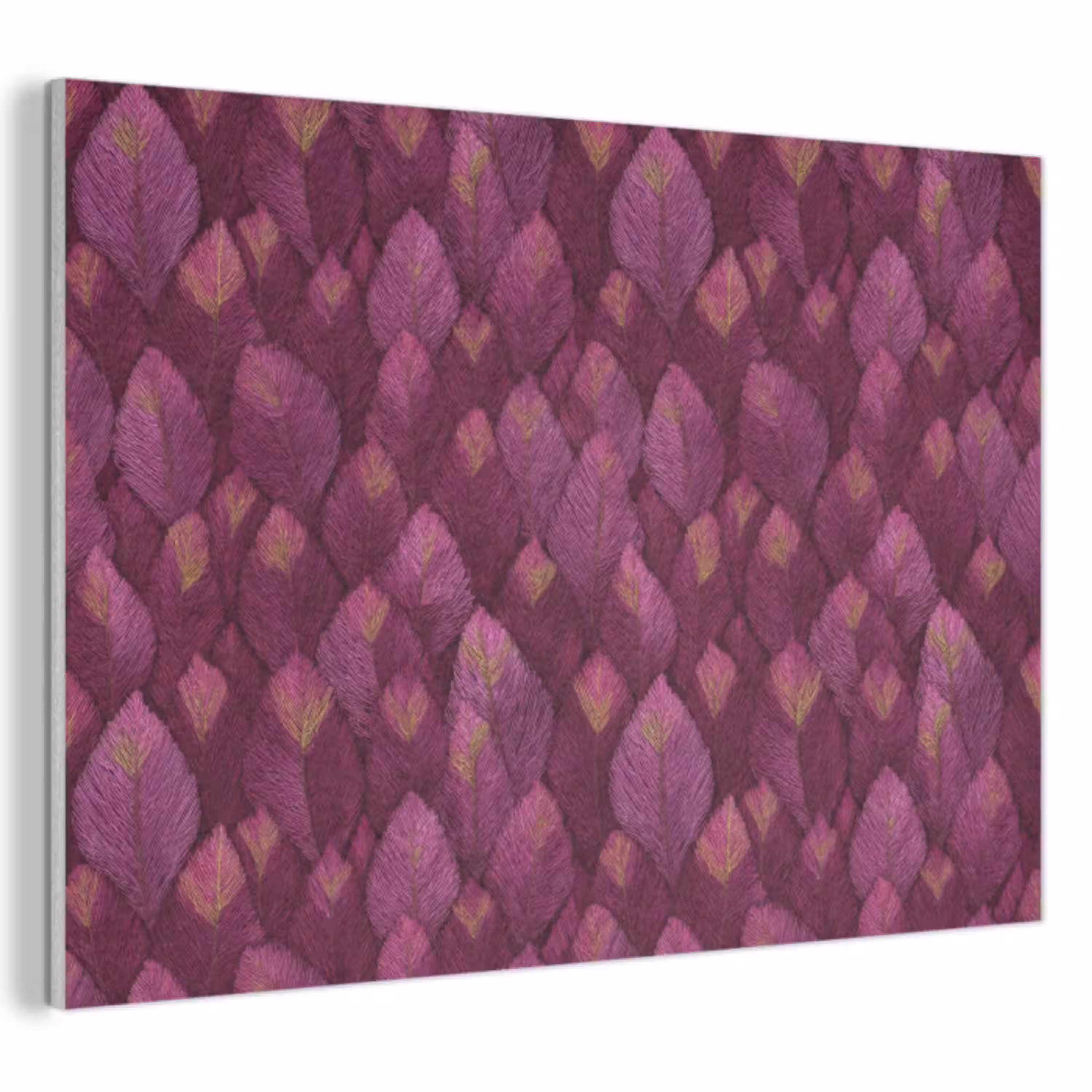 Bladeren - Patroon - Burgundy PET vilt klein 837 -3d