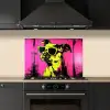 Hond - Zonnebril - Roze - Art keuken achterwand spatscherm klein -sfeer1