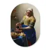 Het melkmeisje - Schilderij van Johannes Vermeer Wandcirkel Ovaal Forex klein -3d