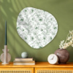 Bloemen - Getekend - Groen Wandcirkel Organisch Aluminium middel 851 -sfeer2