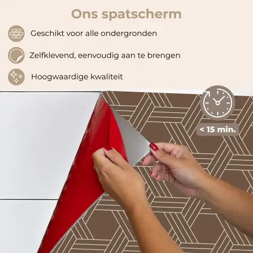 Bruin - Lijnen - Patroon keuken achterwand spatscherm klein 900 -spatscherm_NL