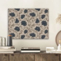 Motief - Bloemen - Zwart - Beige PET vilt klein 837 -sfeer1