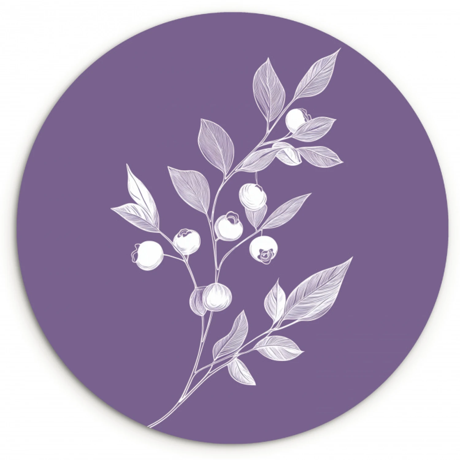 Tak - Sierlijk - Bladeren - Minimalistisch KitchenYeah - Keuken - Wandcirkel Forex klein -3d